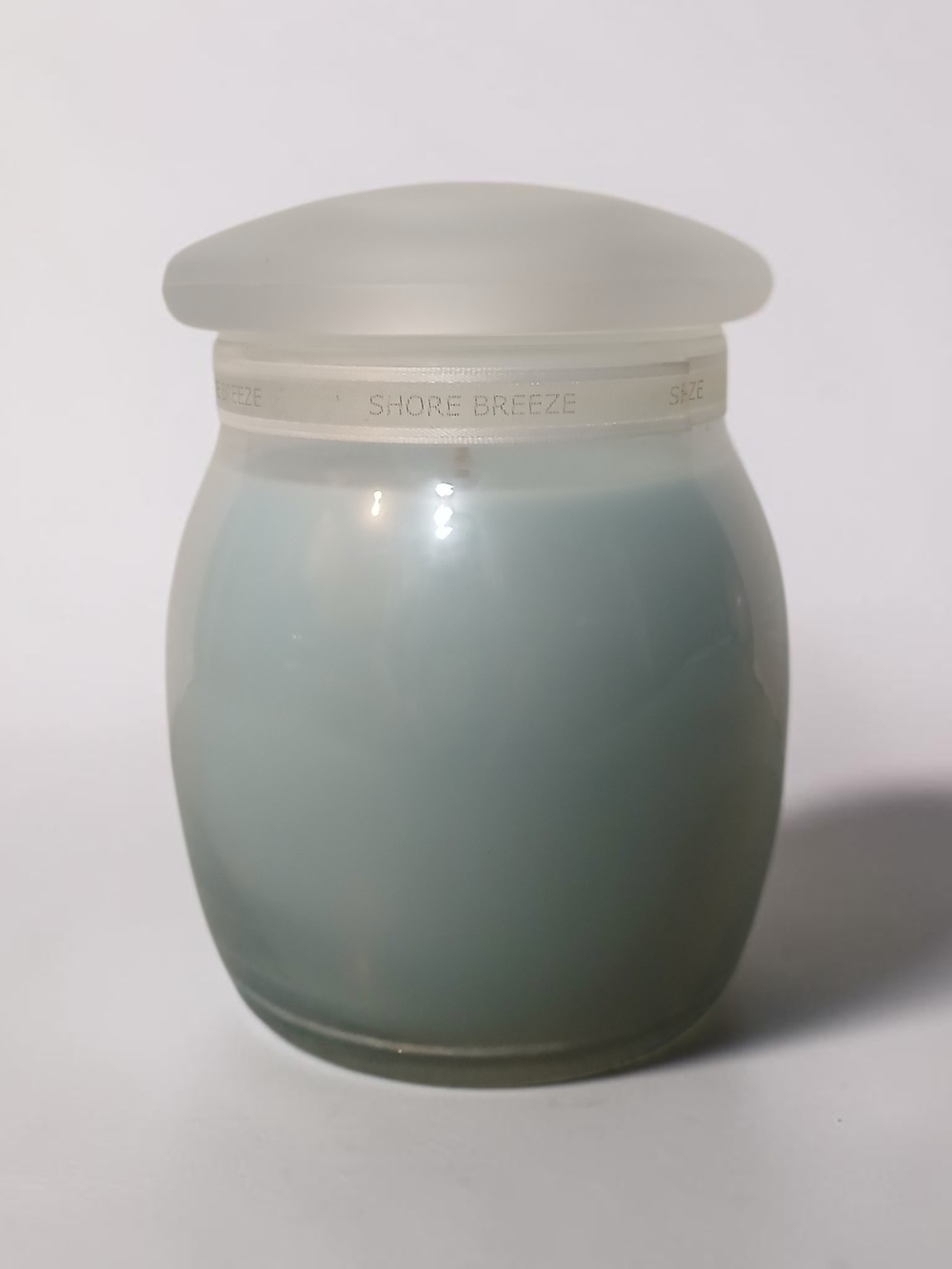 White Barn Shore Breeze Pale Blue Frosted Jar Candle
